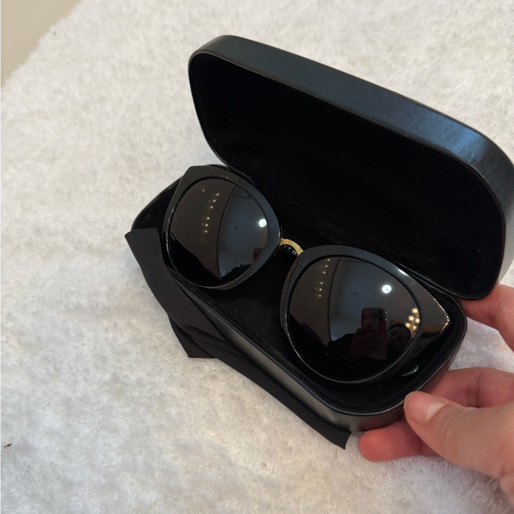 Coach Black Oversized Round Sunglasses